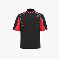 [스파이더 본사 직영] 남성 베이스볼 프로웹 하프 집업 웜업 반팔 자켓 SPHPCNJK533MBLK