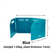 야외 스토브 앞 유리 두꺼운 가스 헤드 방풍 커버 접이식 골판지 보드 캠핑 요리 도구, 4 배 파란색