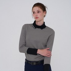 JDX 여성 지도리 자카드 하이넥(X2TLU8456BK)