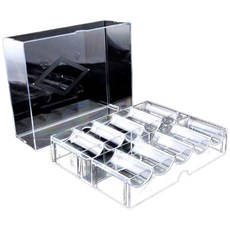 籌碼盒 200片裝 透明籌碼盒 可裝直徑40mm內籌碼, 單買盒子(含蓋子)