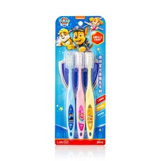Lab52齒妍堂 兒童萬毛牙刷3入組 3歲以上適用 軟毛深層清潔 汪汪隊造型, 1個, 萬毛牙刷3入/組, 藍色、粉色、黃色, 3