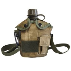 군대수통 군용수통 캠핑용 등산용 물통 등산 군대 오퍼, 1LPE물병+허리+등 그린 폐기물, 1개