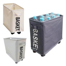 깔끔더하기 이동식 틈새 바구니 빨래통 요가매트 보관함, 다크그레이, M사이즈, 1개