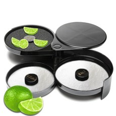 Zioliopaner 칵테일 마가리타 및 바 액세서리용 스폰지 포함 3단 바 유리 트리머 접시, Zioliopaner 칵테일, 마가리타 및 바 액세서리