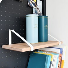 틴우드 타공판 원목 선반 L, 화이트