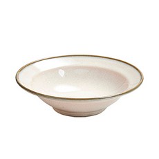 [유포] 일본 올리브 엣지 도자기 스프 샐러드볼 디저트 요거트 아이스크림 그릇 16.7cm
