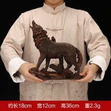 歐式樹脂狼擺件北方狼圖騰, 1件, 狼王檀木色:如圖所示