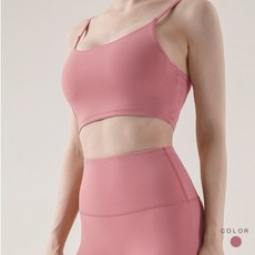 LUCISSI 瑜伽運動背心 美背細肩帶 U領 無鋼圈 彈性舒適 淺玫紅 XL