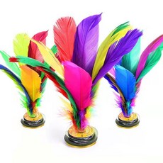 제기 차기 체육 준비물 전통 민속 놀이 명절 추석 설날 체육대회 운동회 어린이집 유치원 단체 게임, N. 연꽃 거위 깃털 셔틀콕 (17cm)