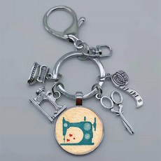 재봉틀 가위 자자르기용 자 커브형 유리 열쇠고리 재단사 선물, 1개, 35. Silver11