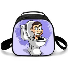 馬桶人Skibidi Toilet遊戲週邊卡通兒童印花圓形餐包可定製 75RC, 馬桶人03, 1個