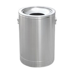 홉바형 스텐휴지통 80L (385x680) 쓰레기통 홉바형뚜껑, 단품, 1개