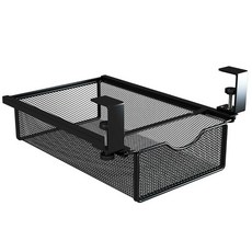 테오 다용도 철제 무타공 책상 테이블 수납 서랍 고정식, 블랙