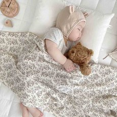 2層棉花糖嬰兒夏天薄款被子寶寶空調被紗布軟夏季蓋毯兒童毛巾被, 樹葉