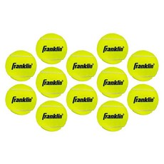 Franklin Sports 무압 테니스 공 - 공식 사이즈 저압 + 바운스 훈련 연습에 적합 12팩 가방 모든 코트 표면 134706, 공 12개