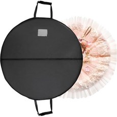 포레임 40인치 튜튜 의상 가방 블랙 팬케이크 댄스 치마 여행 보관 접이식 원형 발레 내부 스트랩과 전체 지퍼 포함