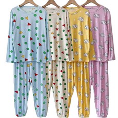 제니유 따뜻 긴팔 피치 스판 주니어 아동 여성 남성 잠옷 세트 실내복 빅사이즈