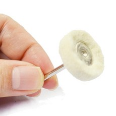 帶柄羊毛氈-柄徑3mm直徑22mm 羊毛輪 紐西蘭羊毛 鏡面拋光 研磨, 1個, 如圖