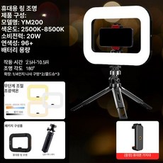 핸드폰 거치 조명 밝기조절 음식 장비 브이로그 셀프 숏츠 숏폼, 1개, 1단계 데스크탑 보조광 8000mAh A