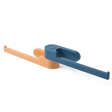 免打孔旋轉衣架收納整理架，多用途陽台衣夾收納架，壁掛晾衣架整理置物架，撞色180度旋轉置物架, 藍色