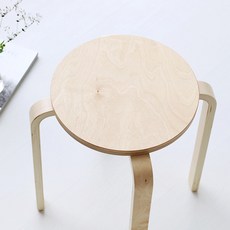 마켓비 OLIVER 원형스툴 원목 낮은 보조의자 스텝스툴, 버치 0028.0409