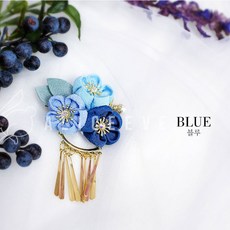 일본풍 기모노 유카타 머리장식 전통 한복 악세사리 꽃 비녀 뒤꽂이 배씨댕기 스타일 머리핀 공연용 코스프레 장식