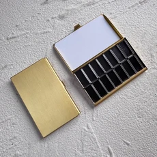 황동 빈 수채화 팔레트 TN 자석 수채화 상자 휴대용 여행용 페인트 트레이 컬러 팔레트 초보자 미술 용품, 07 Medium-1pcs