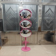 포토존거울 인테리어 볼록거울 스탠드 매장 업소용, 50.45cm 거울 x3 + 2m 기둥 + 받침대 핑크