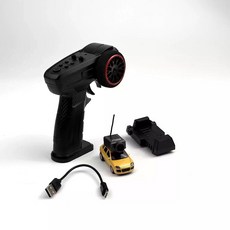 미니 촬영 카메라 자동차 RC 카 앱제어 FPV 레이싱 데스크탑카, 노란색 + 손잡이 리모컨
