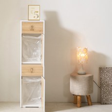 2단 2칸 편의점 사무실 재활용 분리수거함 CZ710 이케아 휴지통 다용도수납장, 화이트