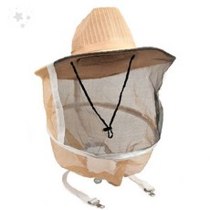 야외작업 벌초 농작업 얼굴보호 메쉬망 모자 통풍 시원한 밀짚소재 곤충차단 낚시, 1개