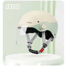 ANYOU 투톤 헬멧 전동 킥보드 헬멧 전기 자전거 헬멧, 녹색