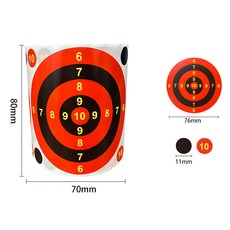 射擊練習圓形變色靶紙貼紙 7.6釐米直徑 不飛濺 標靶, 7.6cm直徑300個/卷）, 1個