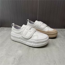 3cm 끈없는 찍찍이 여자 여름 단화 여성 스니커즈 캐주얼 운동화 심플 스타일리시 신발