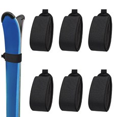 131894 패스너 스트랩 6개 48.3 x 5.3cm(19 2.1인치) 스키 테이프 보호 패드 포함 조절 가능한 랩 기어 보관 타이 보드 폴 겨울 스포츠 액세서리(블랙), 131894 패스너 스트랩 6개, 48.3 x 5.3c