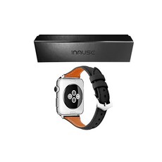 IMMUSE Apple Watch 6/SE/5/4/3/2/1 禮包日常女士皮錶帶, Black