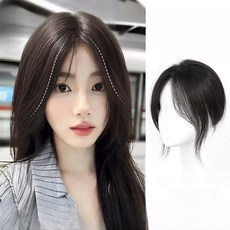 여성 앞머리가발 정수리 부분가발H454, 1개, 자연 블랙