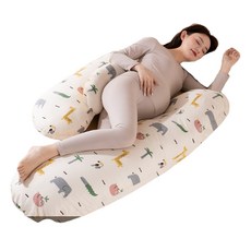 GUBEI 孕婦枕 護腰側臥枕 孕期墊靠用品, 【純棉款】動物王國+可拆洗, 動物王國