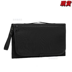 臺灣爆品 廠家直供多功能媽咪包嬰兒換尿布墊便攜式抽紙巾隔尿墊儲物尿布包, 黑色, 1個