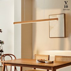 V10燈飾 日式侘寂風餐廳吊燈，新中式禪意實木長條燈具，現代簡約客廳餐桌燈飾