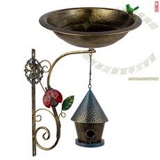 鳥屋裝飾鳥浴盆 壁式鳥澡盆 鐵藝工藝品, 鳥屋鳥澡盆