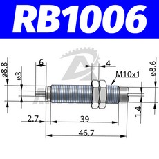 공압 유압 완충기 조절식 버퍼 RB 시리즈 RB0805 RB1007 캡 포함 RBC1007 RBC2725