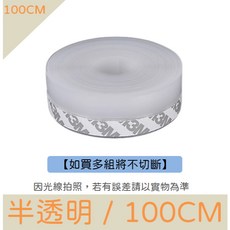 台灣本土貨 門縫密封條 3M 門縫窗戶氣密條 防盜門窗 玻璃門 防風門擋 窗戶隔音條 門窗密封 密封條 矽膠密封條, 1個, 【半透明】寬度3.5cmx長500cm