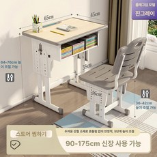 이오 저학년책상 저학년용책상 초등학생의자, 플래그십 65 x 45 대형 책상 + 진회색