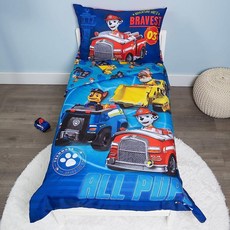 Paw Patrol 퍼피 구조대원이 모두 모인 4피스 유아용 침구 세트