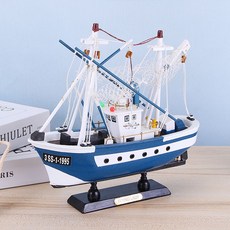 선박 모형 범선 배 목범선 낚시 세일링 보트 모델 장식 지중해 스타일, B.25x8x25CMB, 1개