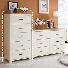 (E)데코라인 엔서 600 5단서랍장, 아이보리, 5단