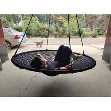 원형그네 그물 해먹 둥지 캠핑 놀이터 스윙 그네, 1개, 5. 지름 80cm