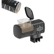 어항 자동급여기 밥주는기계 열대어 구피 먹이 250ml 스택 6단급여 LCD 화면, 1개