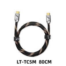 FiiO LT-TC5 USB 은도금 순수 구리 디지털 오디오 유형 C - 유형 C 케이블, [01] LT-TC5M 80CM, 1개